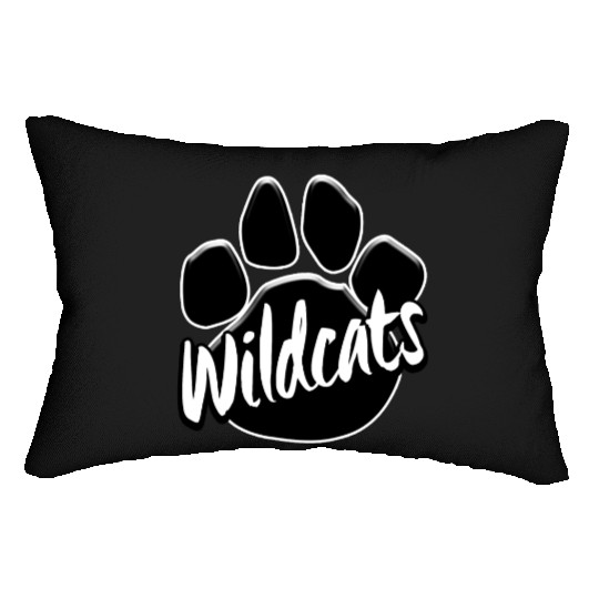 Wildcats Paw Print Mascot School Pride Lumbar Pillows
