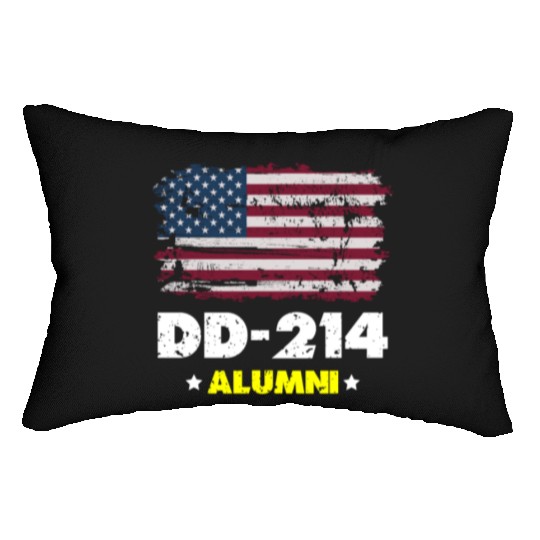 DD-214 Us Armed Forces Alumni American Flag Lumbar Pillows
