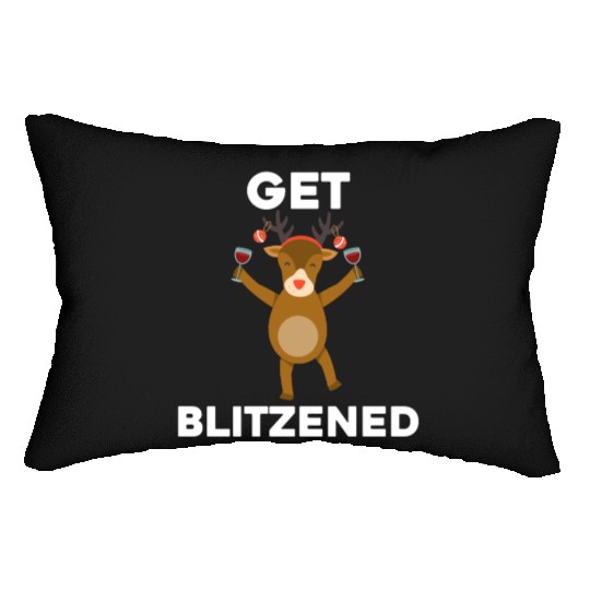 Funny Christmas Drinking Get Blitzened Lumbar Pillows