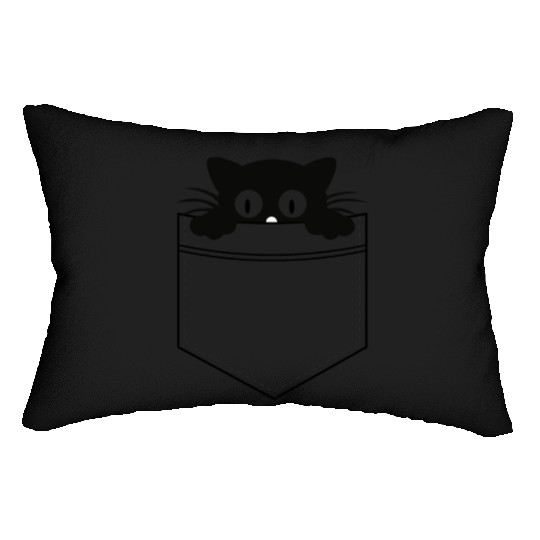 Cat in a pocket Lumbar Pillows