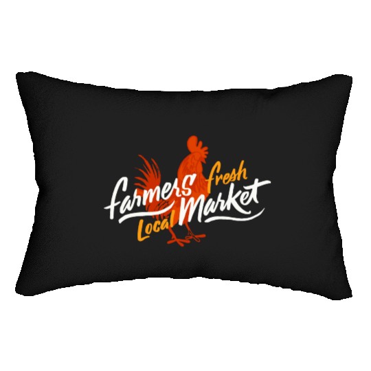 Rooster Farmers Market Lumbar Pillows
