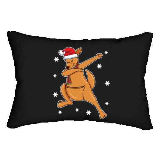 Kangaroo Australian Dabbing Xmas Christmas Present Lumbar Pillows