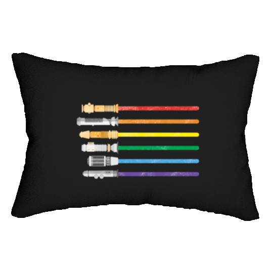 Lightsaber Rainbow Gay Pride Lesbian LGBT Lumbar Pillows