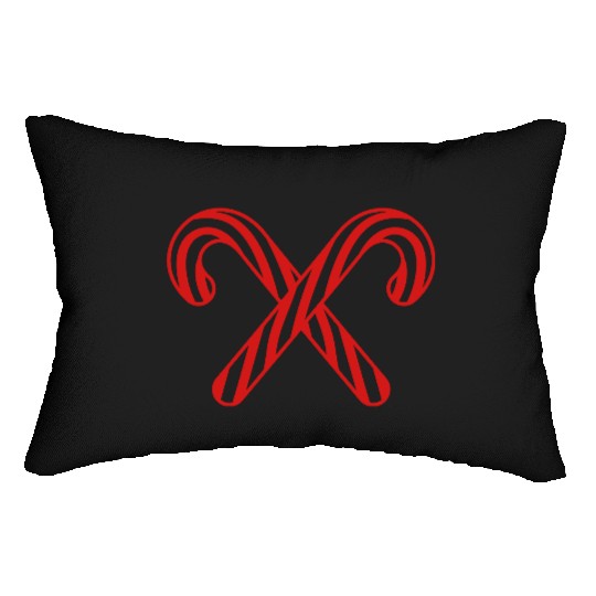 cross 2 candy cane x delicious candy sugar sweet h Lumbar Pillows
