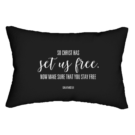 Christ Has Set Us Free, Christian, Bible Lumbar Pillows