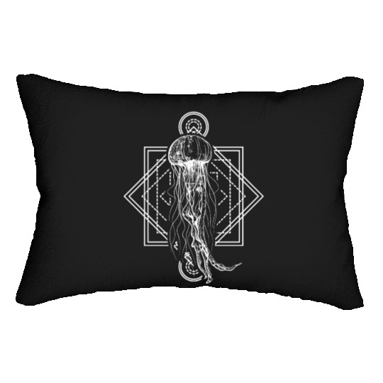 Jellyfish geometric Signs Symbols Cool Art Lumbar Pillows