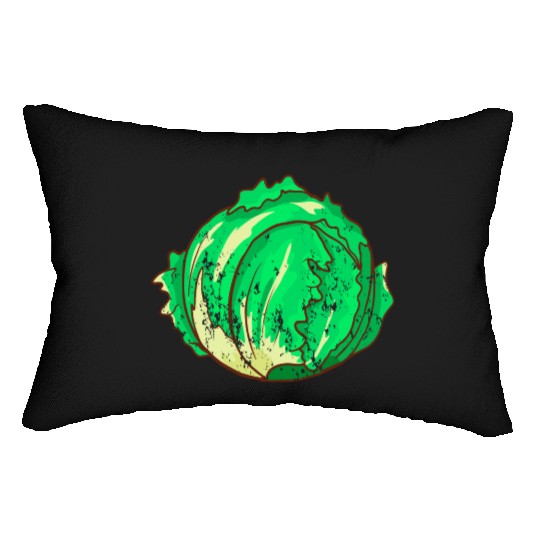 Retro Vintage Grunge Style Lettuce Lumbar Pillows