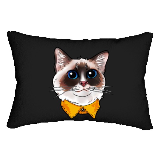 Ragdoll Cat Face Cats funny cute sweet Kitty gift Lumbar Pillows