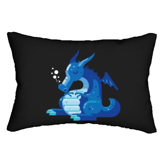 Dragon Wyvern Frost Ice Crystal Winter Fat Gift Lumbar Pillows