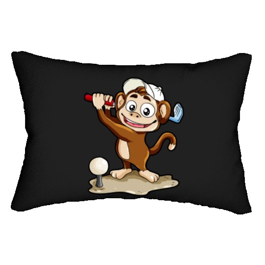 Monkey Playing Golf Minigolf par stroke Lumbar Pillows hole