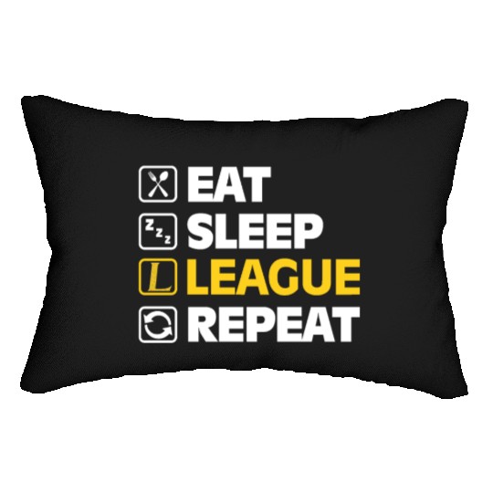 Eat Sleep League Repeat Bronze Master Legend LoL Lumbar Pillows