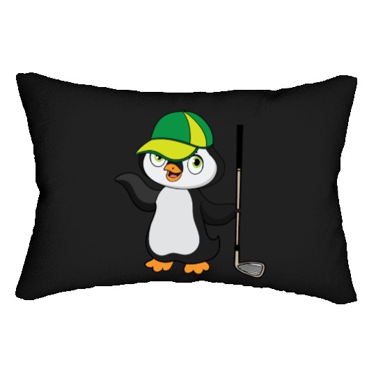 Cute golf penguin Lumbar Pillows design for kids