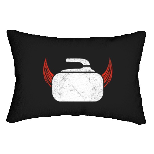 Curling Devil Ice Sports Sweeper Ice Rink Gift Lumbar Pillows