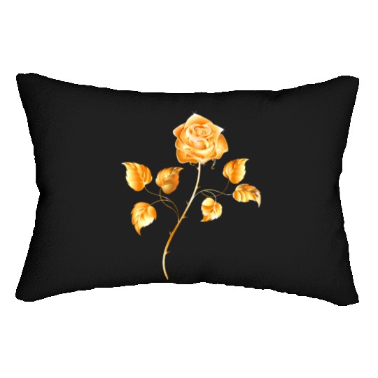 Golden rose gold flower jewelry vip vector image Lumbar Pillows