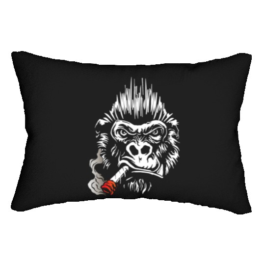 Gorilla smokes cigar, Big Boss Lumbar Pillows gift