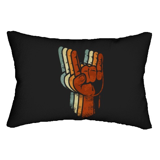 Devil horns Sign Retro Metal Fork Rock Hand Lumbar Pillows