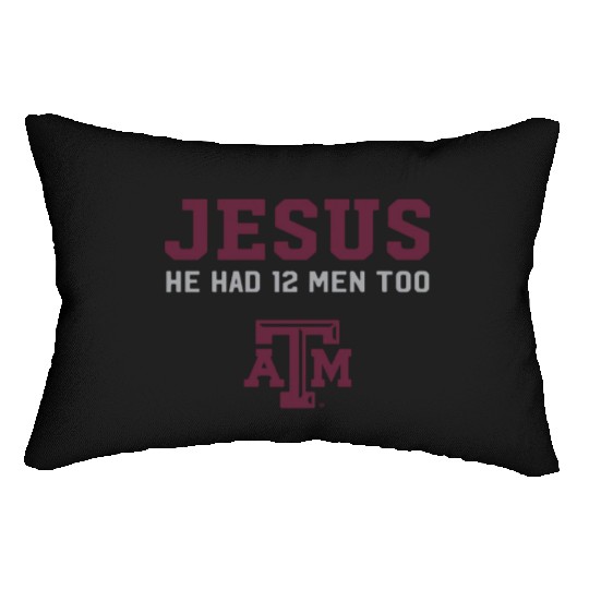 jesus he had 12 men too atm jesus Lumbar Pillows