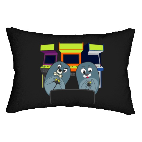 sea lion Seal Video Game gift Lumbar Pillows