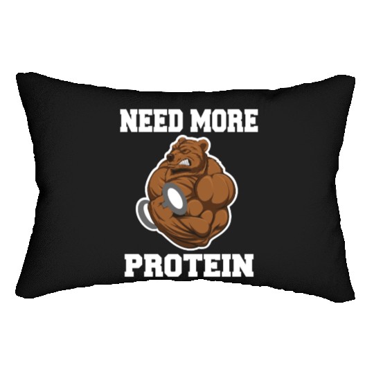 Fitness Gym Bear - Protein Grizzly Bear Lumbar Pillows