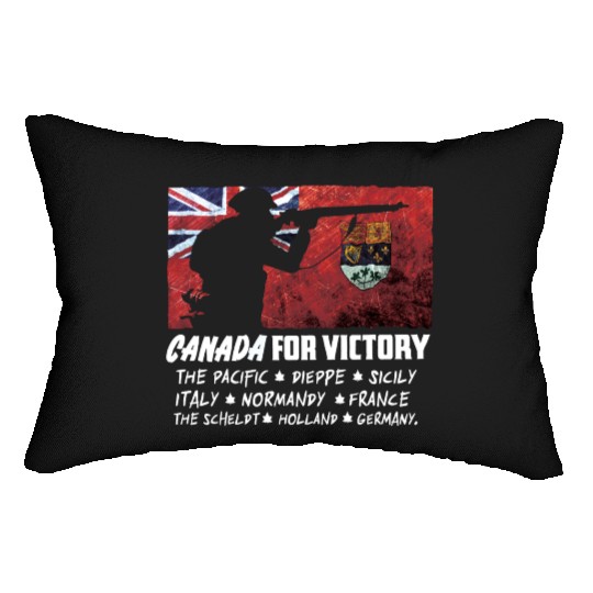 Canadian World War 2 Battles Lumbar Pillows