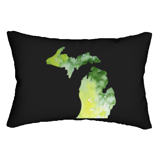 Watercolor Michigan Lumbar Pillows Proud Michigander Art