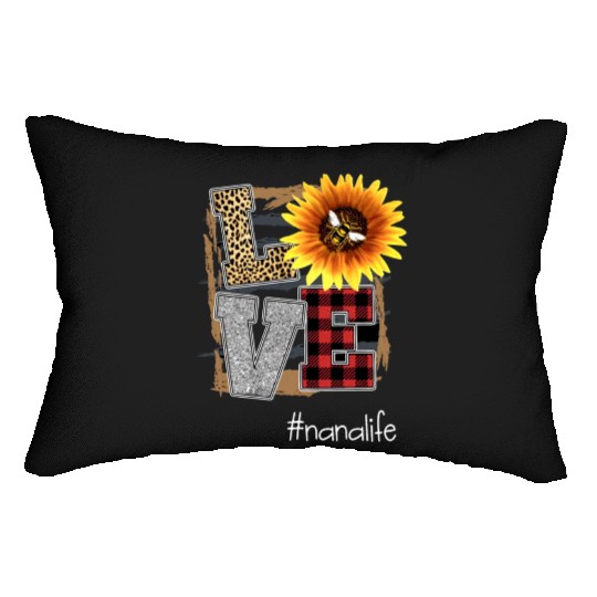 love nana life flower art beautiful flower grandma Lumbar Pillows