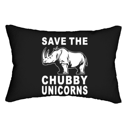 Save the Chubby Rhinoceros Funny Lumbar Pillows