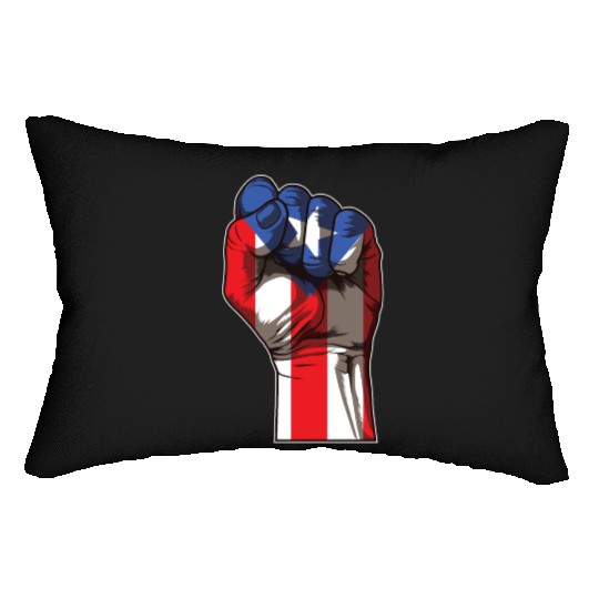 Puerto Rico Fist | Proud Boricua Flag Lumbar Pillows