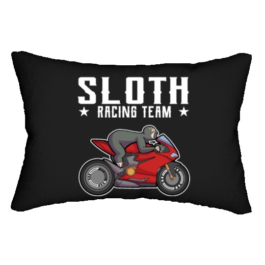 Sloth Racing Team Biker Motorcycle Gift Lumbar Pillows