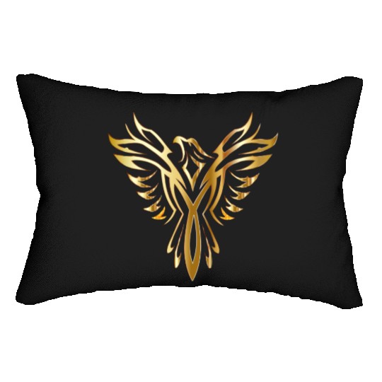 Golden Phoenix Bird Lumbar Pillows