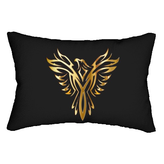 Golden Phoenix Bird Lumbar Pillows