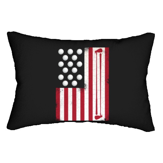 Golf Flag on 4th Of July Lumbar Pillows