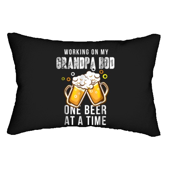 Working On My GRANDPA BOD Funny Dad Bod Lumbar Pillows