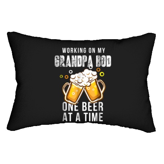 Working On My GRANDPA BOD Funny Dad Bod Lumbar Pillows