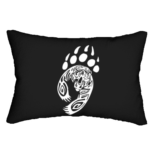 Bear Paw Tribal Grizzly Black Papa Momma Lumbar Pillows