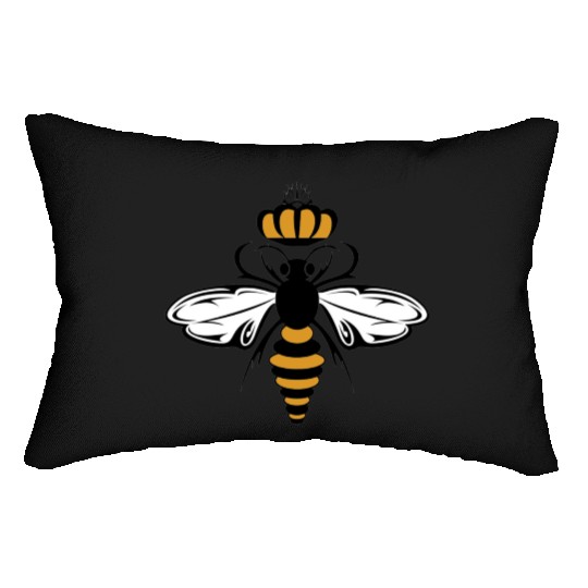 Queen Bee with Crown Motif Lumbar Pillows