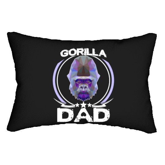 Gorilla Dad Lumbar Pillows For Fathers Day Animal Lover Lumbar Pillows