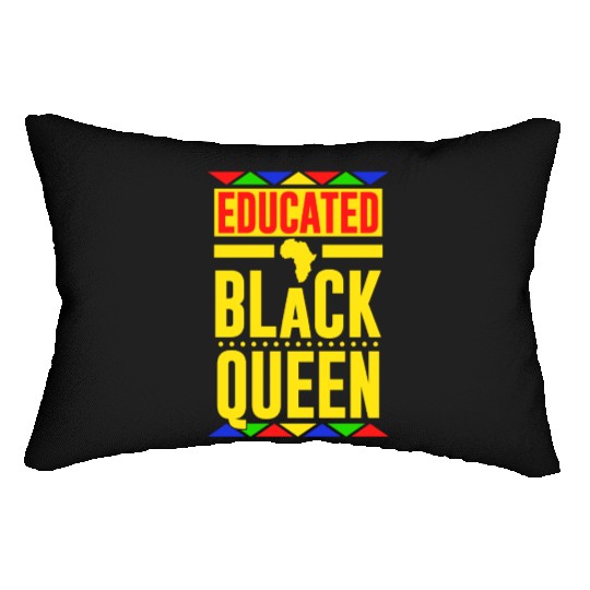 Educated Black Queen Lumbar Pillows