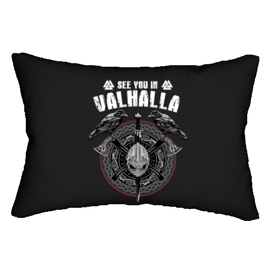 Valhalla Odin design with Huggin and Muninn and Lumbar Pillows