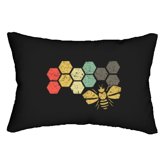 Retro Bee Honeycomb Vintage Beekeeper Gift Lumbar Pillows