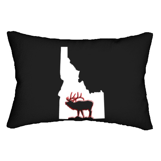 Idaho state with outline of Elk inside combi Lumbar Pillows