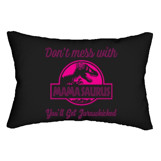 Mamasaurus Rex Dinosaur autism Womens Mother's Day Lumbar Pillows