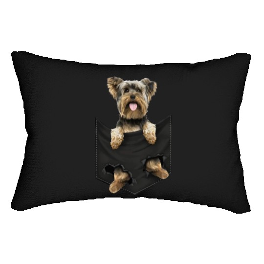 yorkshire terrier pocket mid classic dogs Lumbar Pillows