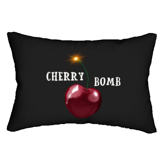 Cherry bomb big Lumbar Pillows