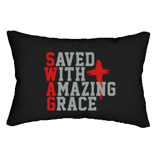 SWAG Cross, Christian, Faith, Jesus, Religion, God Lumbar Pillows