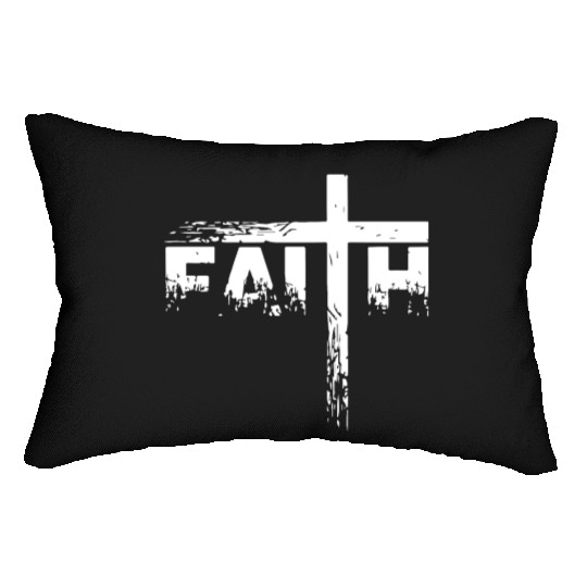 christian faith cross christian faith jesus Lumbar Pillows