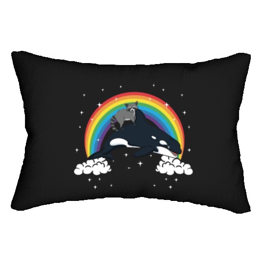 Raccoon Trash Panda Funny Orca Killer Whale Gift Lumbar Pillows