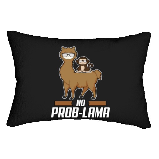 No Prob Lama Llama Alpaka Monkey Gift Sunglasses Lumbar Pillows