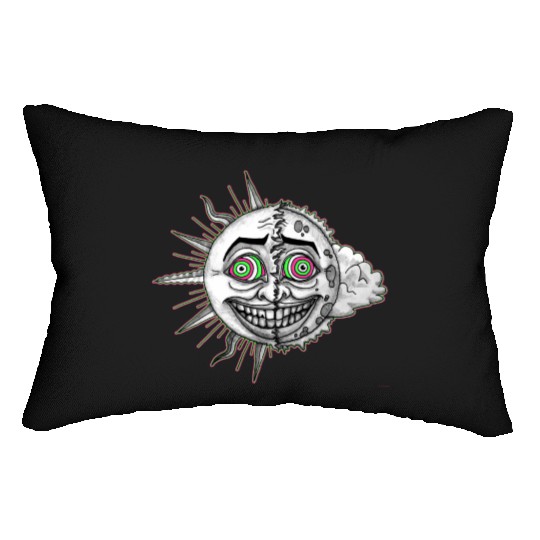 Trippy acid Sun Lumbar Pillows