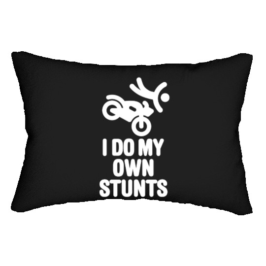 I do my own stunts funny motorcycle cruiser biker Lumbar Pillows